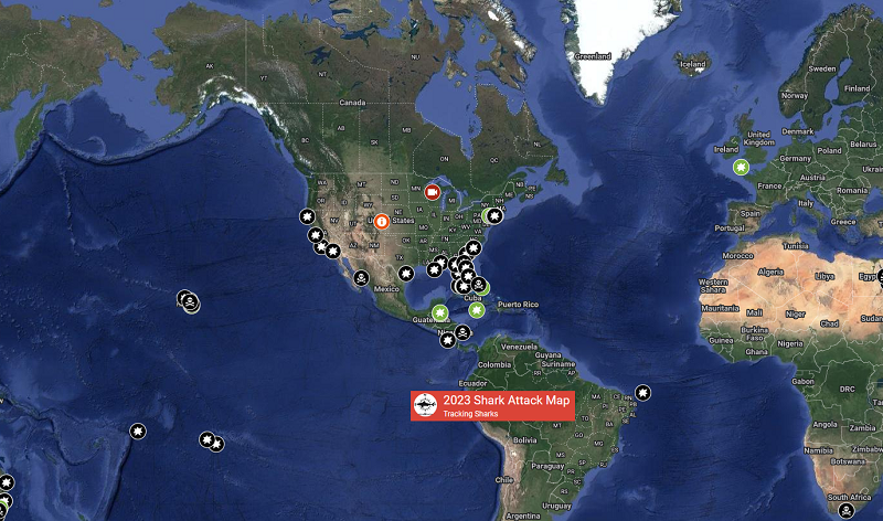 2023 Shark Attack Map 